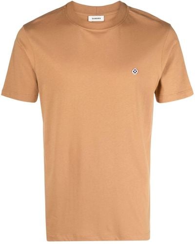 Sandro Cross-embroidered Short-sleeve T-shirt - White