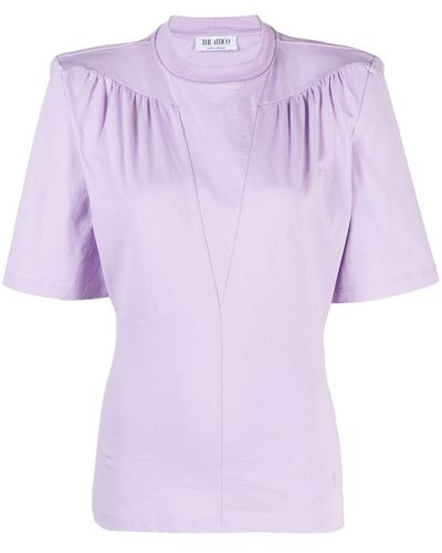 The Attico Jewel Cut-out Cotton T-shirt - Purple