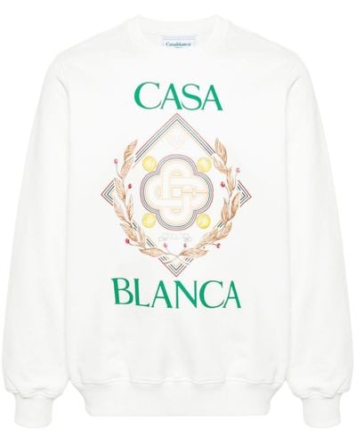 Casablancabrand Logo-print Cotton Sweatshirt - White