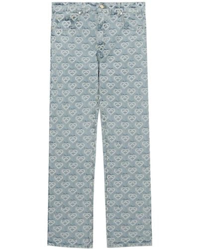 Casablancabrand Jeans mit Monogramm-Print - Blau