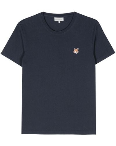 Maison Kitsuné T-Shirt mit Patch - Blau