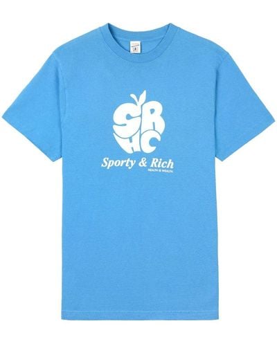 Sporty & Rich T-shirt Apple - Blu