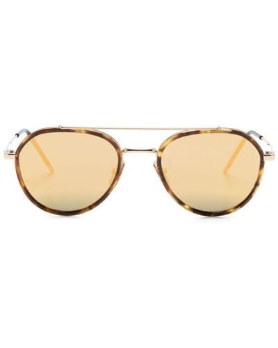 Thom Browne Pilot-frame Sunglasses - Natural