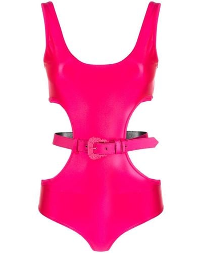 Versace Cut-out Belted Bodysuit - Pink