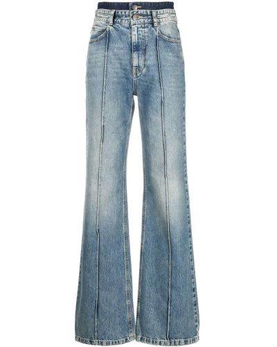 Ports 1961 Double-waistband Flared-leg Jeans - Blue