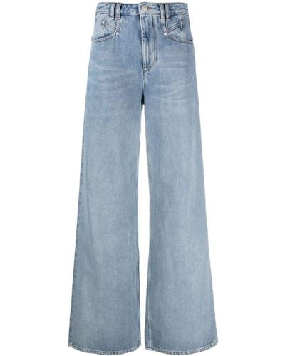 Isabel Marant Lemony High-Rise-Jeans mit weitem Bein - Blau