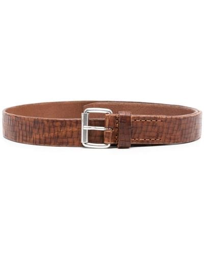 Our Legacy Textured Leather Belt - Brown
