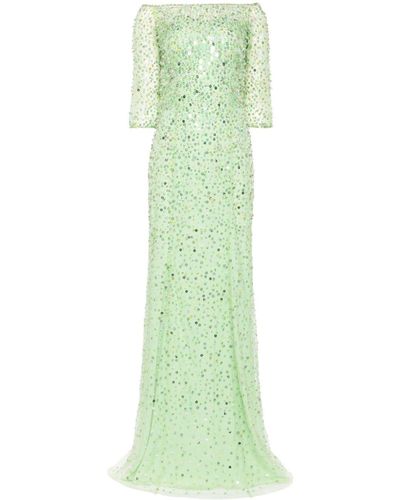 Jenny Packham Lantana Sequin-embellished Gown - Green