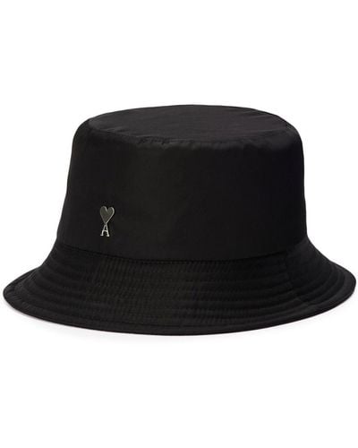 Ami Paris Sombrero de pescador con logo Ami De Coeur - Negro