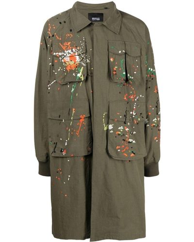 Mostly Heard Rarely Seen Paint-embroidered Backpack Coat - Green