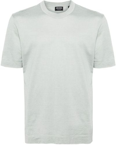 Zegna Piqué Crew-neck T-shirt - White