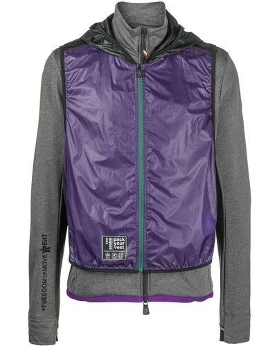 3 MONCLER GRENOBLE Zip-up Hooded Jacket - Purple