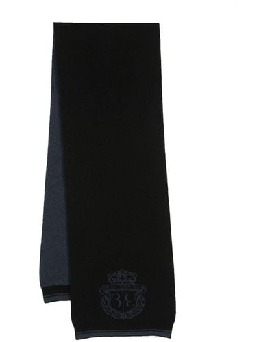 Billionaire Crest-motif Intarsia-knit Scarf - Black