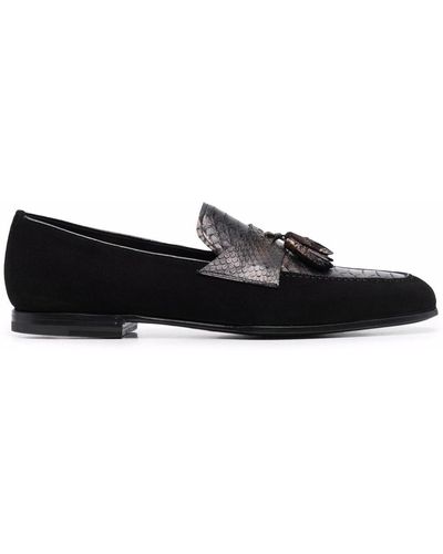 Lidfort Suede Leather Loafers - Black