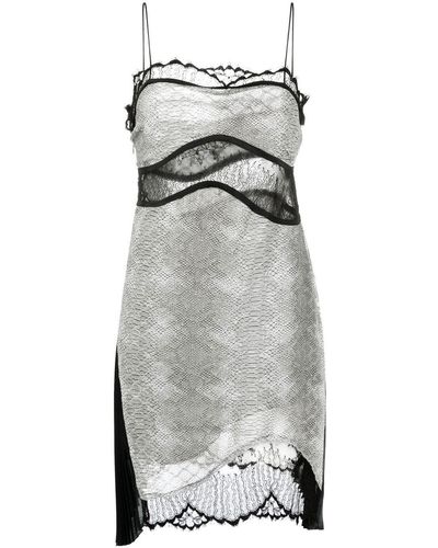 Victoria Beckham Minikleid mit Spitzenbesatz - Grau