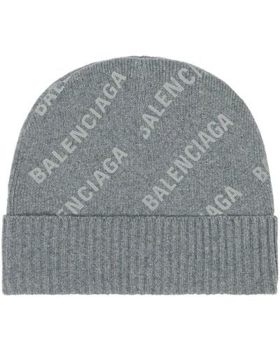 Balenciaga Allover Logo Beanie - Gray