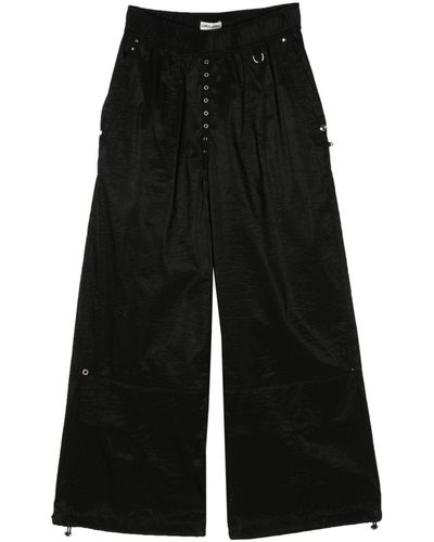 Low Classic Low-waist Wide-leg Banding Pants - Black