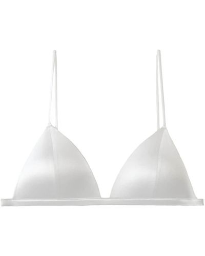 Fleur du Mal Luxe Silk-satin Bra - White