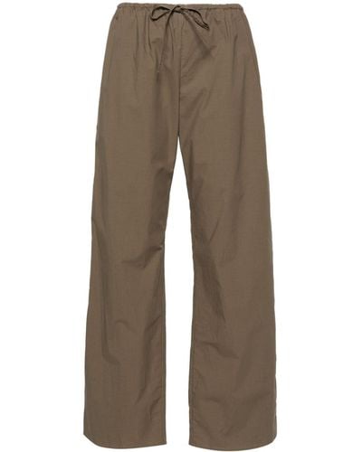 Matteau Drawstring-waist Organic Cotton Trousers - Brown