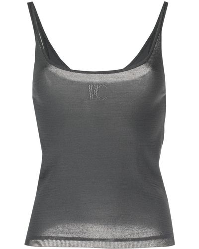 Low Classic Perforated Knit Tank Top - Grey
