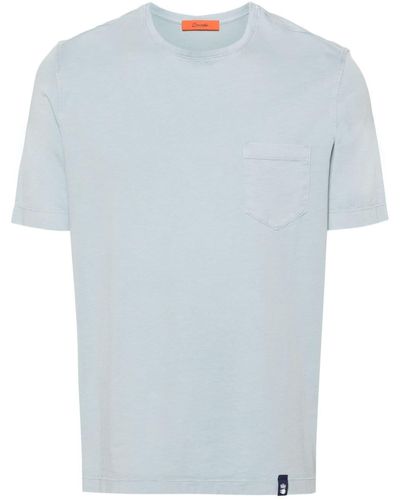 Drumohr T-shirt Met Borstzak - Blauw