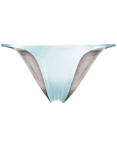 Isa Boulder Forward Reversible Satin Bikini Bottom - Blue