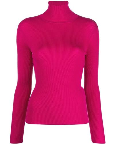 P.A.R.O.S.H. Ribbed-knit Roll-neck Sweater - Pink
