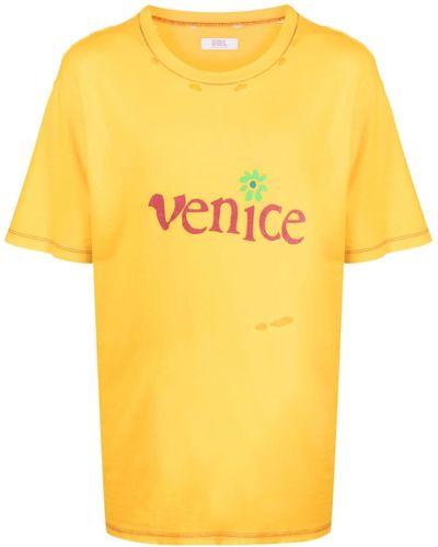 ERL Camiseta con estampado Venice - Amarillo