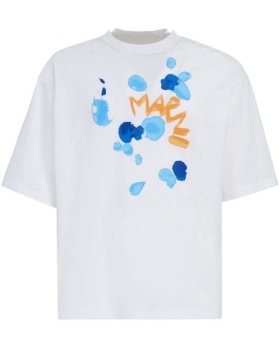 Marni T-Shirt mit Logo-Print - Weiß