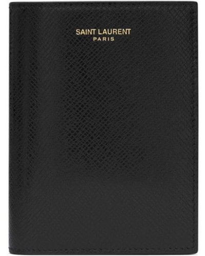 Saint Laurent Portefeuille pliant Paris à détail de logo - Noir