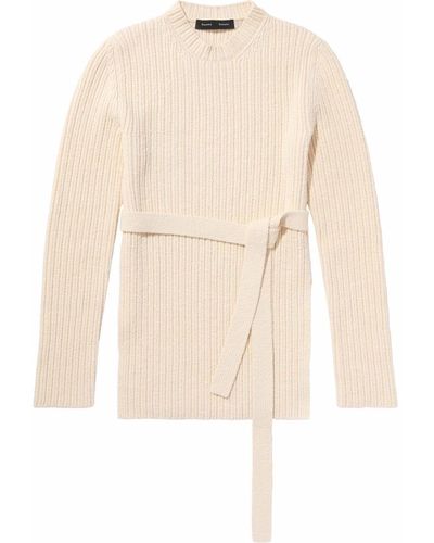 Proenza Schouler Belted Bouclé Sweater - Natural