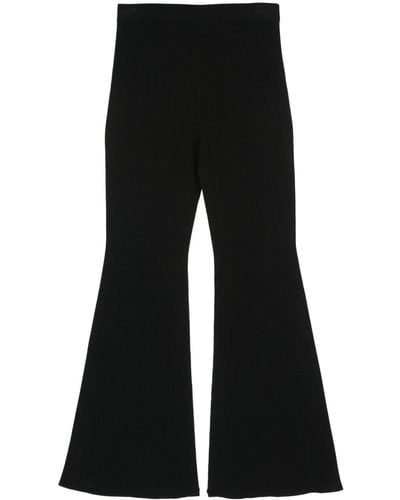 MICHAEL Michael Kors Ribbed-knit Flared Trousers - Black