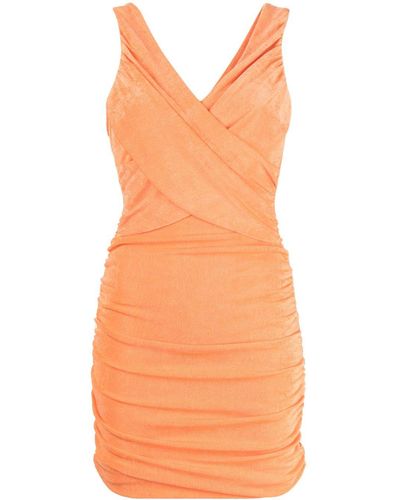 Likely Ruched-detail Fitted Mini Dress - Orange