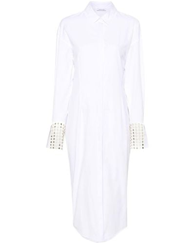 Patrizia Pepe Hemdkleid mit Nieten - Weiß