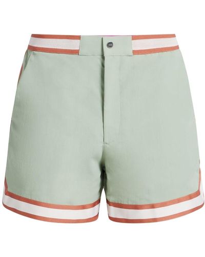 CHE Striped-edge Swim Shorts - Green