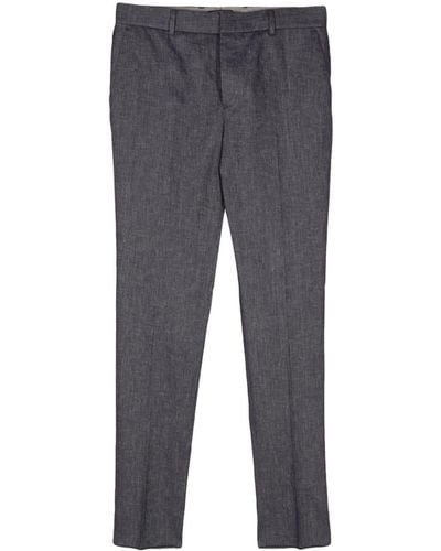 Peserico Mélange-effect Straight Trousers - Grey