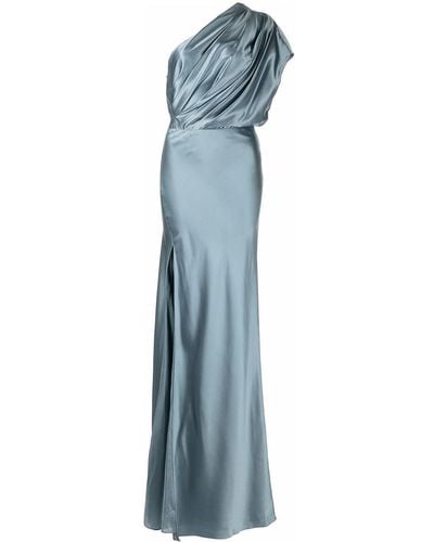 Michelle Mason Vestido de fiesta asimétrico con espalda abierta - Azul