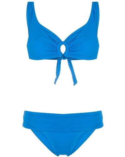 Fisico Disc-detail Logo-patch Bikini - Blue