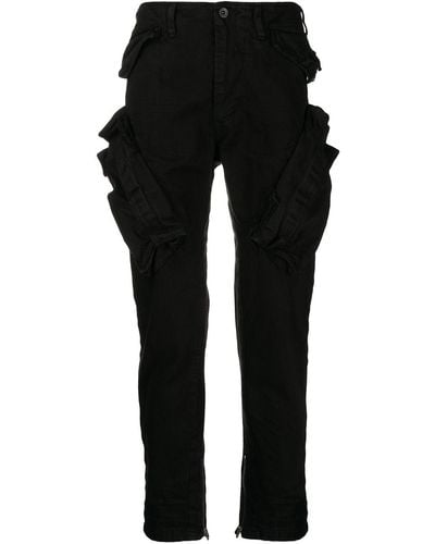Julius Multiple-pocket Detail Trousers - Black