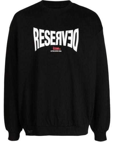 Izzue Reversed Katoenen Sweater Met Print - Zwart