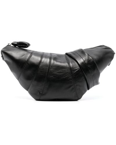 Lemaire Medium Croissant Leather Messenger Bag - Unisex - Lamb Skin/cotton - Black