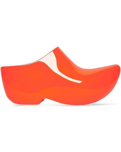 Balenciaga Technoclog Platform Mules - Orange