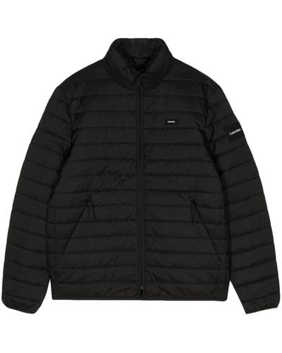 Calvin Klein Logo-appliqué Puffer Jacket - Black