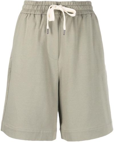 Brunello Cucinelli High-waisted Stretch-cotton Shorts - Green
