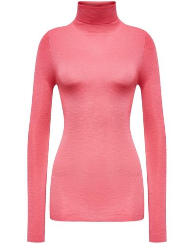 12 STOREEZ Roll-neck Merino-wool Sweater - Pink