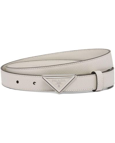 Prada Cinturón con hebilla del logo - Blanco