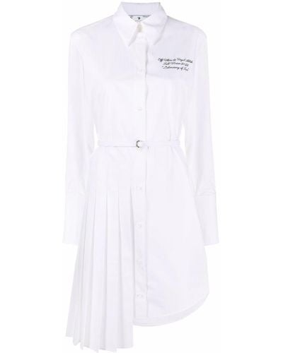 Off-White c/o Virgil Abloh Popeline Asymmetric Shirt Dress - Black