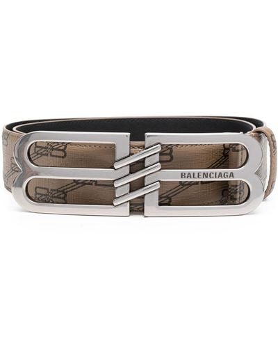 Balenciaga Bb-buckle Reversible Belt - Natural