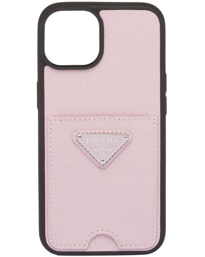 Prada Iphone 14 サフィアーノレザー ケース - ピンク