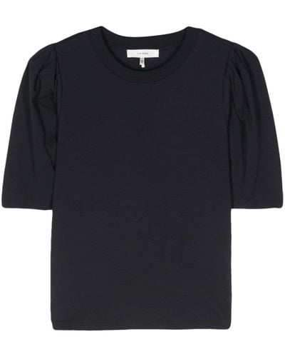 FRAME Puff-sleeve Organic Cotton T-shirt - Black